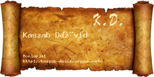 Kaszab Dávid névjegykártya