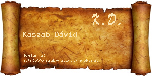 Kaszab Dávid névjegykártya
